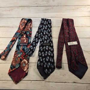 VTG Designer Tie Bundle Halston III Brandini Bill Blass Silk Floral Geometric